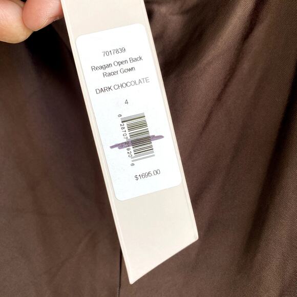 Et Ochs Reagan Racerback Long Sleeve Jersey Gown 4 Brown Dress - Picture 4 of 12